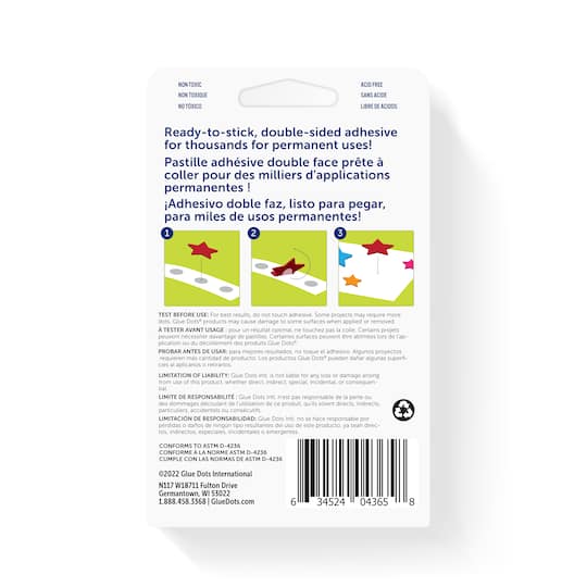 12 Packs: 250 ct. (3,000 total) Glue Dots® Removable Dots™ Roll